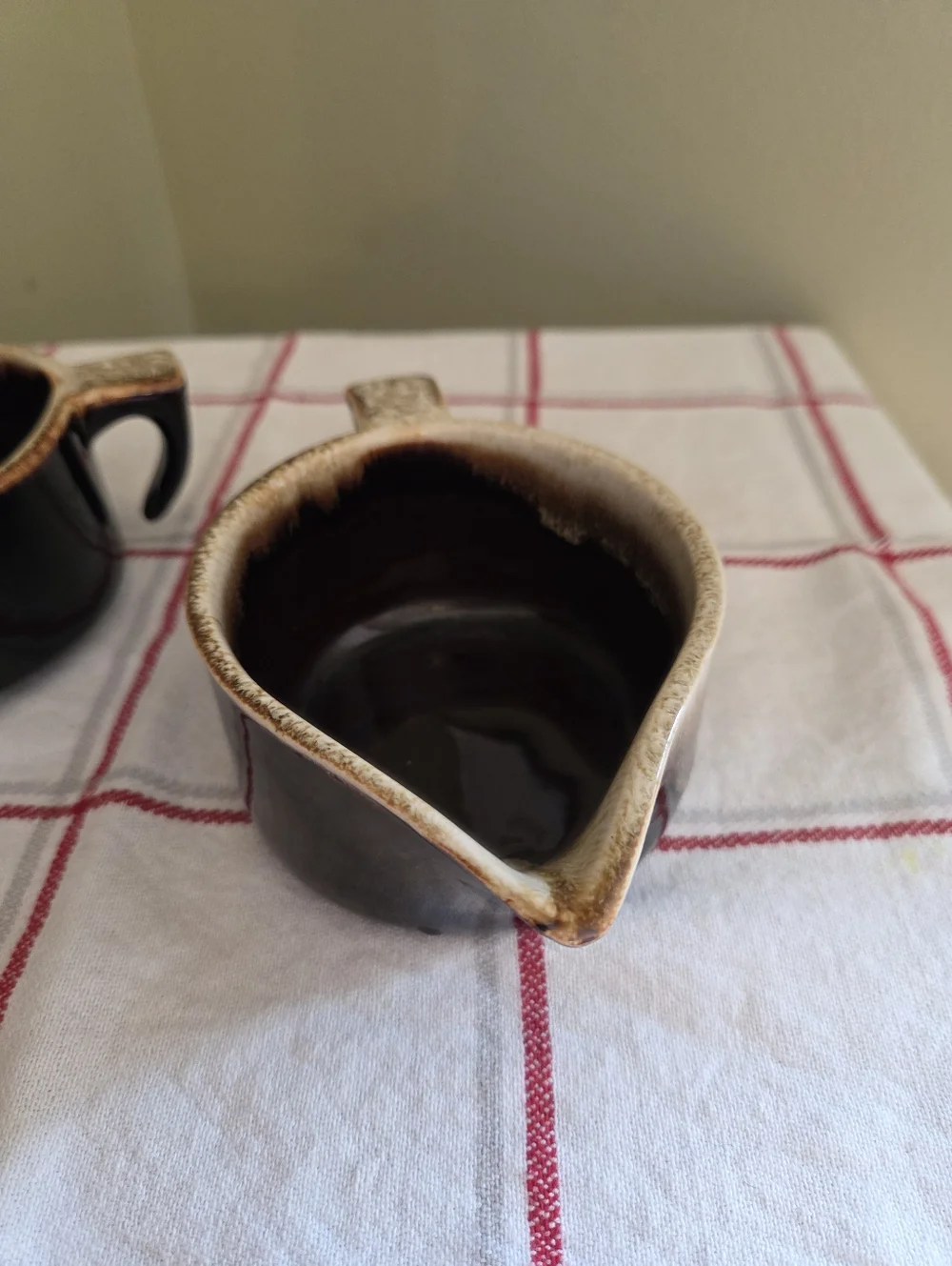 Vintage Pfaltzgraff Gourmet #24 Creamer & OPEN #22 Sugar Set Brown Drip Glaze